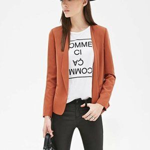 Forever 21 Collarless Open-Front Blazer, L